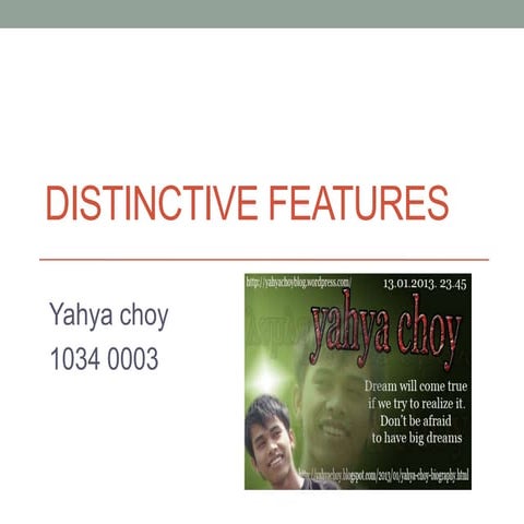 Distinctive feature ( yahya choy )