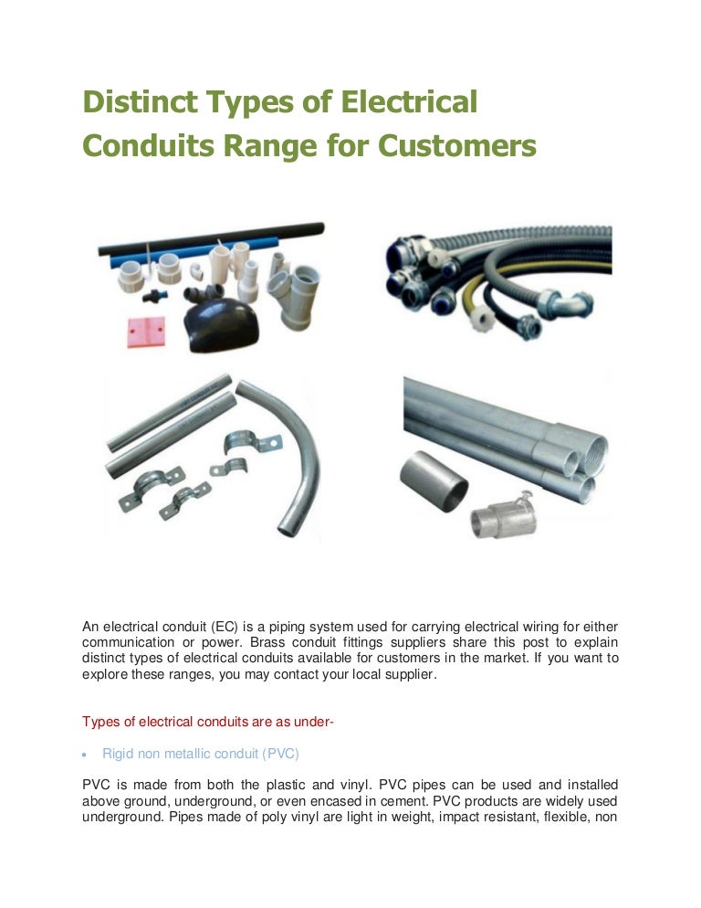 Distinct types of electrical conduits range for customers
