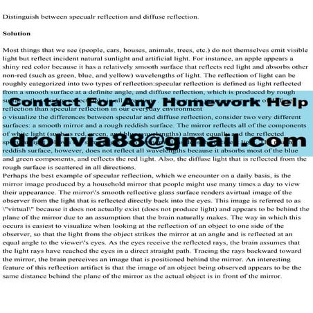 Distinguish between specualr reflection and diffuse reflection.S.pdf