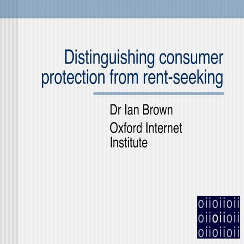 Distinguishing consumer protection from rent-seeking | PPT