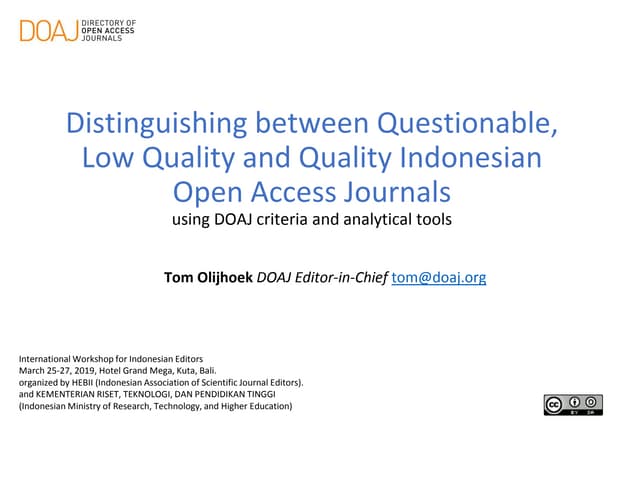 Distinguishing between questionable, low quality, and quality Indonesian open...