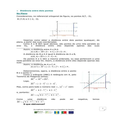 Distância entre dois pontos | DOCX