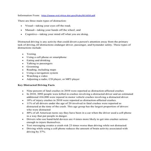 Distracted driving facts and statistics