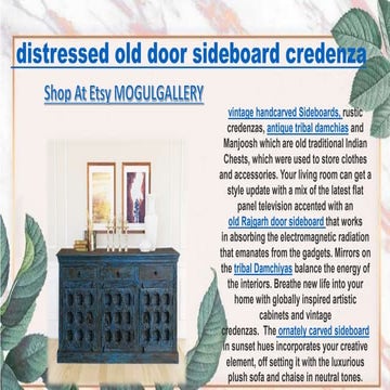  distressed old door sideboard credenza