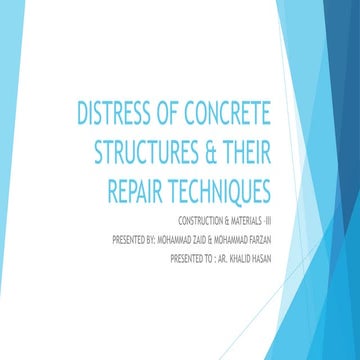 Distress of concrete structures & their repair techniques