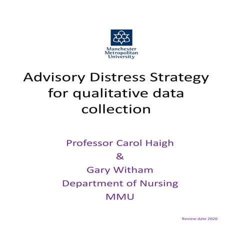 Distress protocol  (review in 2020)