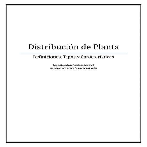 Distribución de planta.