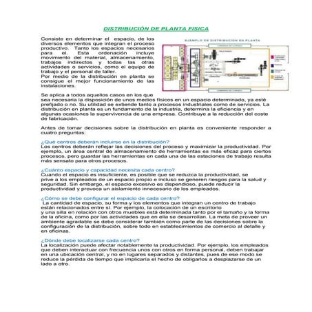 Distribución de planta física 