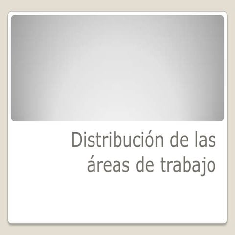 Distribucion de las areas de trabajo