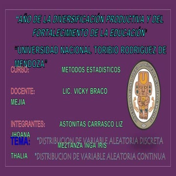 Distribucion de variable aleatoria discreta