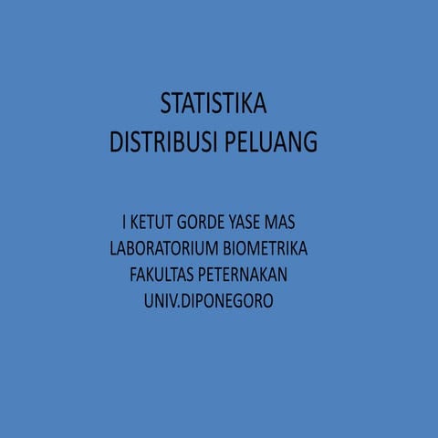 Statistika - Distribusi peluang