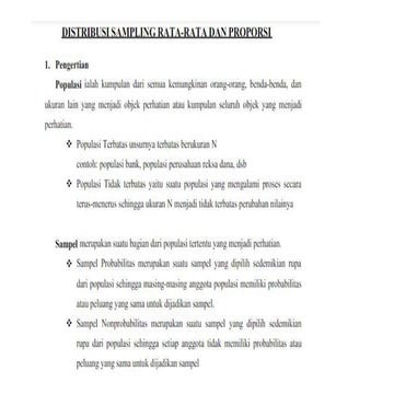 DISTRIBUSI SAMPLING MATA KULIAH STATISTI | PPTX