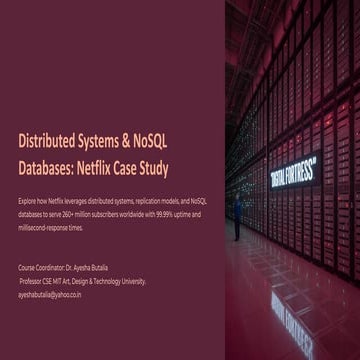 Behind the Scenes at Netflix: Distributed Systems & NoSQL Architecture. 