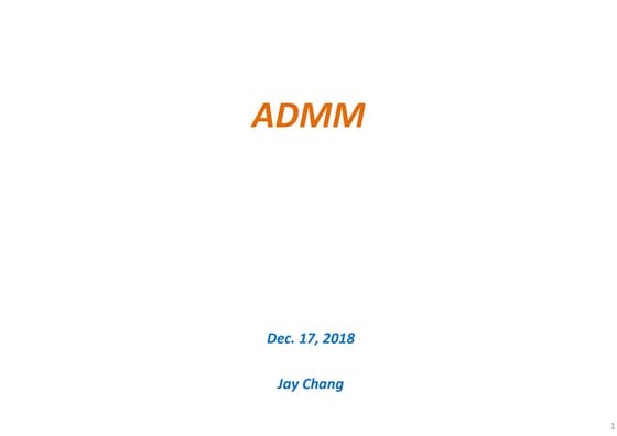 Distributed ADMM