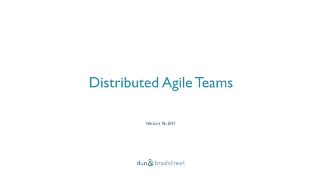Distributed agile teams meetup version
