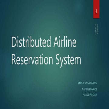 Distributed airline reservation system