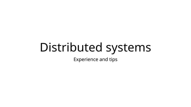 Distributed systems: design, principles and experiencies