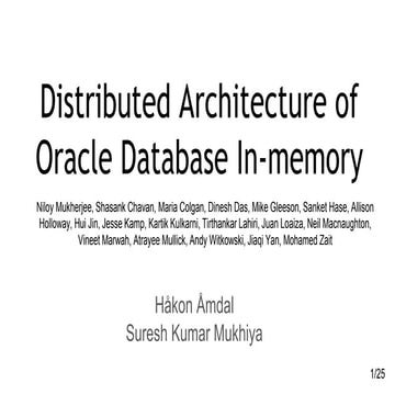 Distributed architecture of oracle database in memory | PPTX