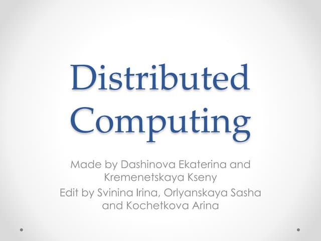 Distributed computing 2