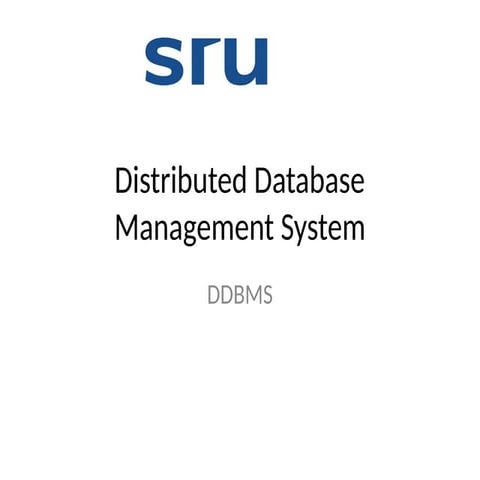 Distributed DBMS power point presentations