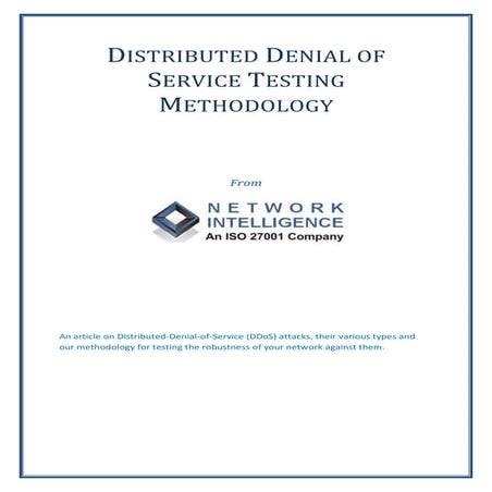 Distributed Denial of Service (DDos) Testing Methodology