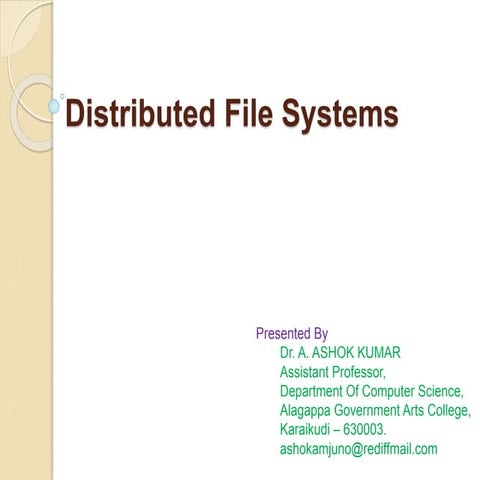 Distributed file systems chapter 9 | PPTX