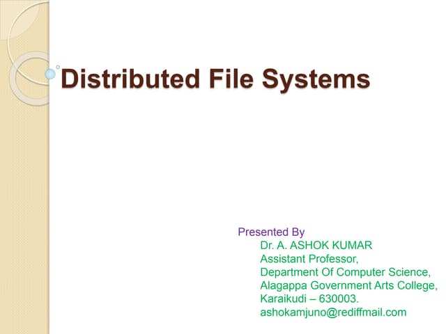 Distributed file systems chapter 9