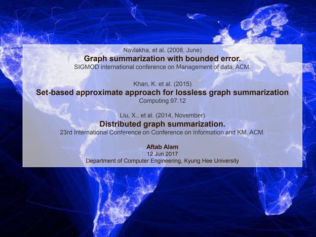 Distributed graph summarization