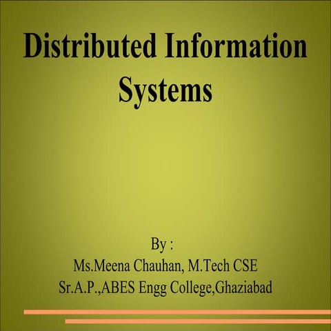 Distributed information sys | PPT