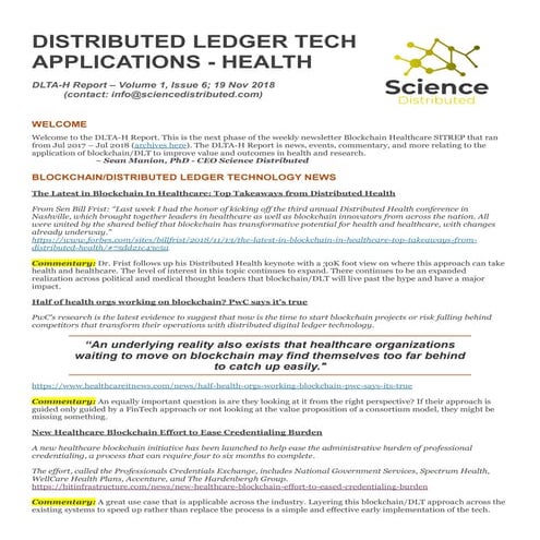 Distributed Ledger Tech Applications - Health Report V1.6