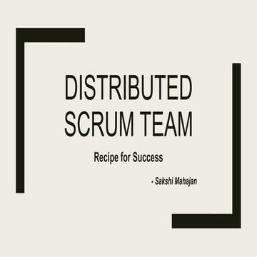 Distributed Scrum - Recipe for Success