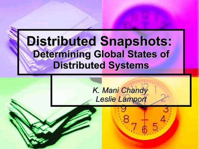 Distributed Snapshots