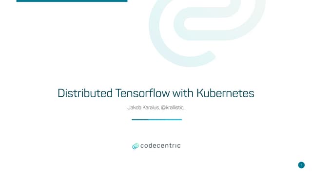 Distributed Tensorflow with Kubernetes - data2day - Jakob Karalus