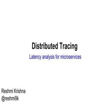 Distributed tracing 
