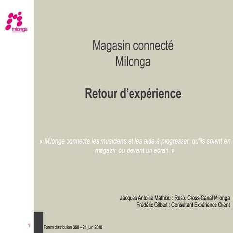 Magasin connecté Milonga