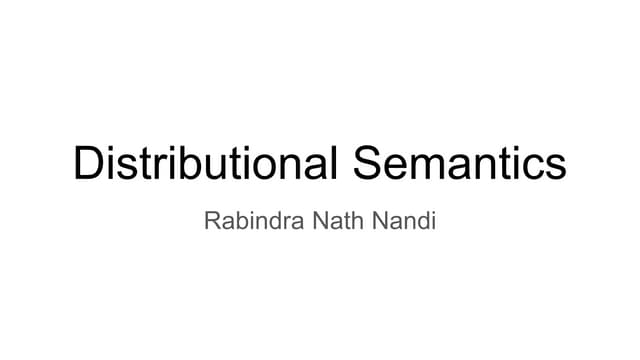 Distributional semantics