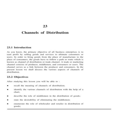 Distribution channel