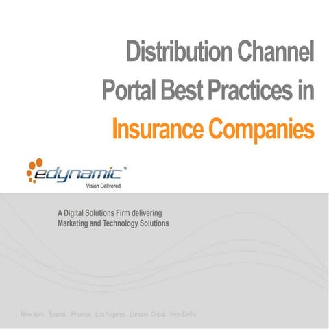 Distribution Channel Portal Best Practices in Insurance Companies
