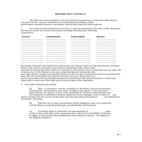 Studio Recording Contract | DOC