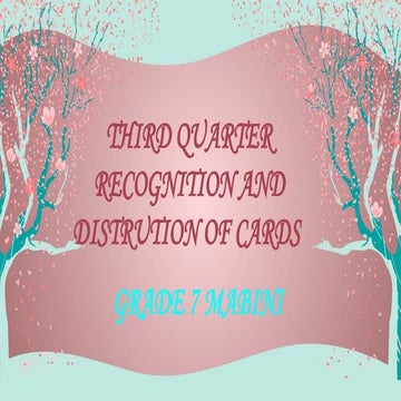 distribution of cards second quarter and awarding