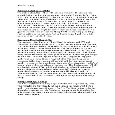 Distribution of film | PDF