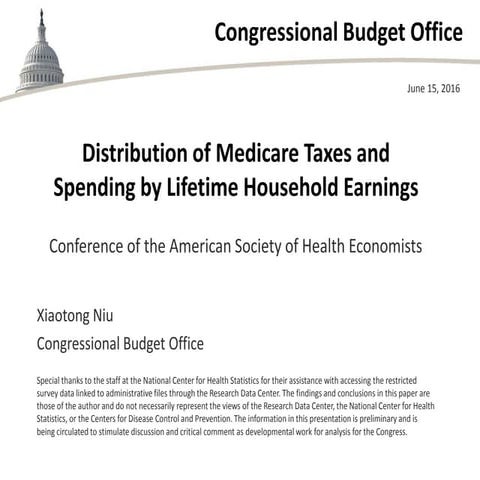 Distribution of Medicare Taxes and Spending by Lifetime Household Earnings