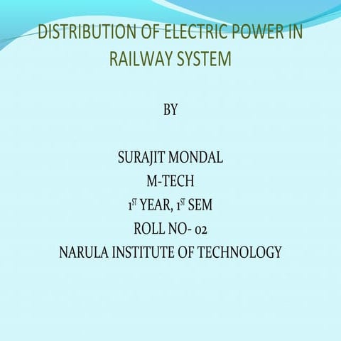 Distribution of power supply in indian railway