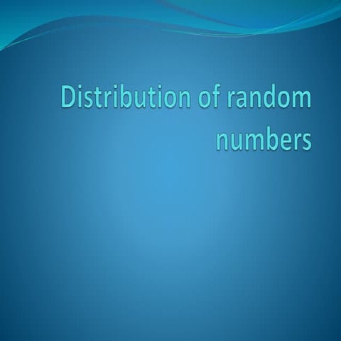Distribution of random numbers