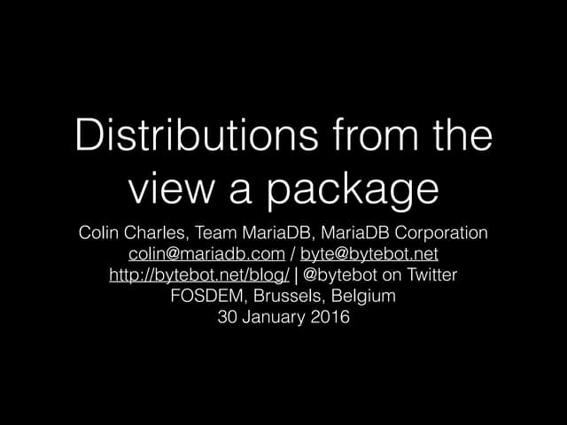 Distributions from the view a package