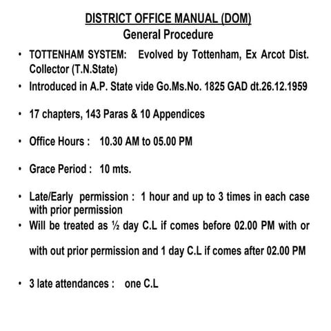 DISTRICT OFFICE MANUAL (DOM) Kerala Revenue offices   James Joseph Adhikarath...
