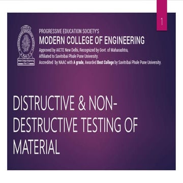 Destructive & Non Destructive Testing Of Materials