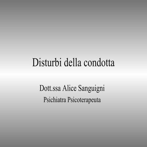 Disturbi della condotta 1 PPT