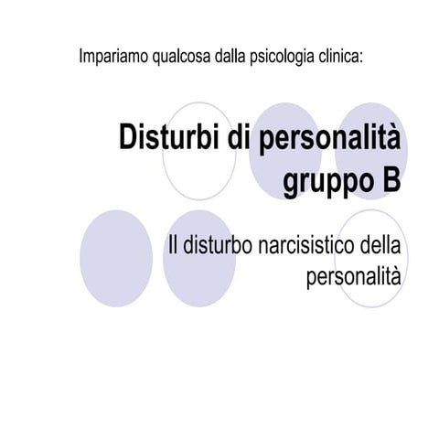 Disturbo narcisistico | PPT