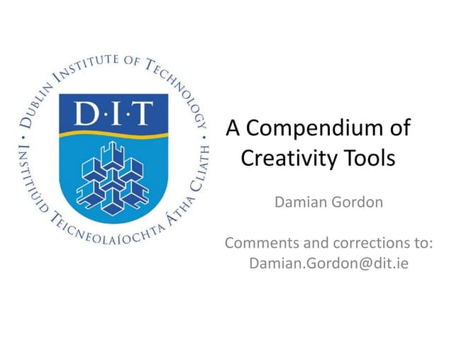 A Compendium of Creativity Tools